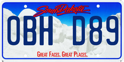 SD license plate 0BHD89