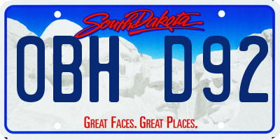 SD license plate 0BHD92