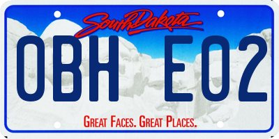 SD license plate 0BHE02