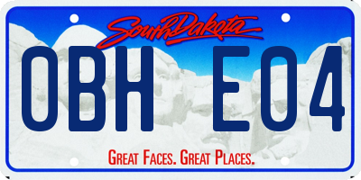 SD license plate 0BHE04