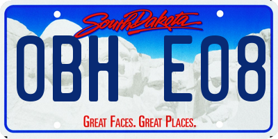 SD license plate 0BHE08