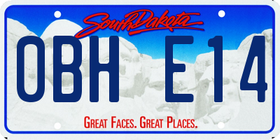 SD license plate 0BHE14