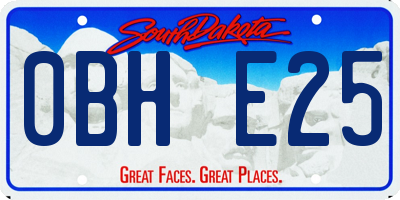 SD license plate 0BHE25
