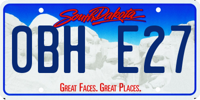 SD license plate 0BHE27