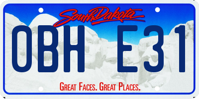SD license plate 0BHE31