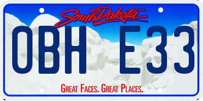 SD license plate 0BHE33