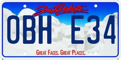 SD license plate 0BHE34