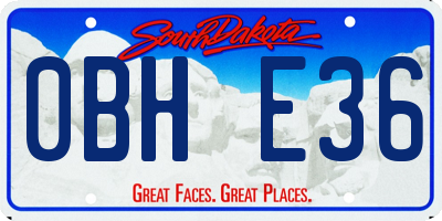 SD license plate 0BHE36