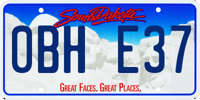 SD license plate 0BHE37