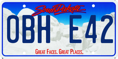 SD license plate 0BHE42