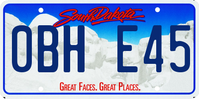 SD license plate 0BHE45