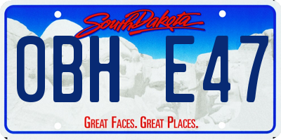 SD license plate 0BHE47