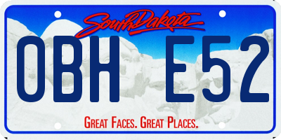 SD license plate 0BHE52