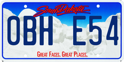 SD license plate 0BHE54