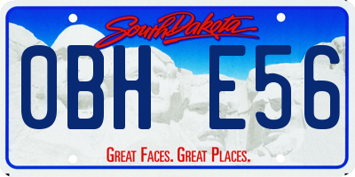 SD license plate 0BHE56