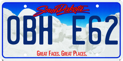 SD license plate 0BHE62