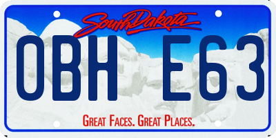 SD license plate 0BHE63