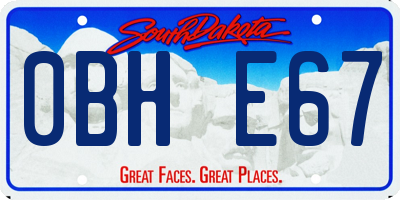 SD license plate 0BHE67