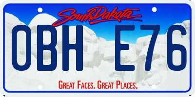 SD license plate 0BHE76