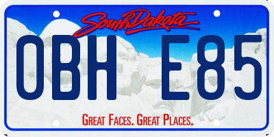 SD license plate 0BHE85