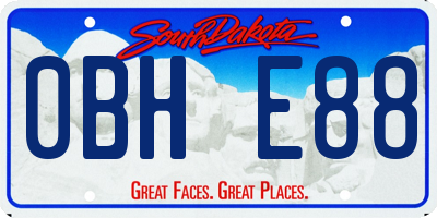 SD license plate 0BHE88