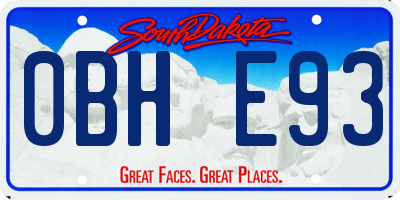 SD license plate 0BHE93