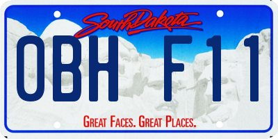 SD license plate 0BHF11