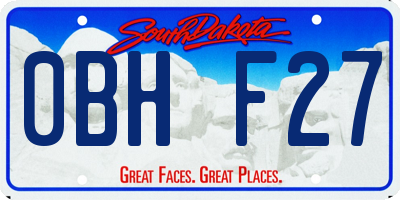 SD license plate 0BHF27