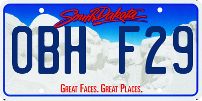 SD license plate 0BHF29