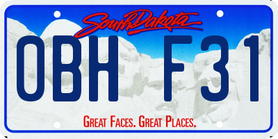 SD license plate 0BHF31