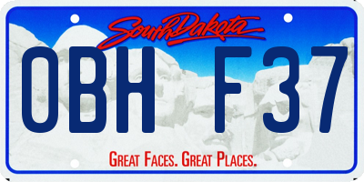 SD license plate 0BHF37
