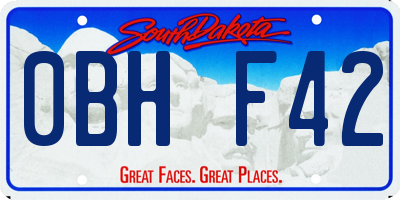 SD license plate 0BHF42