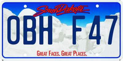 SD license plate 0BHF47