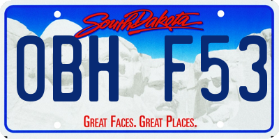 SD license plate 0BHF53
