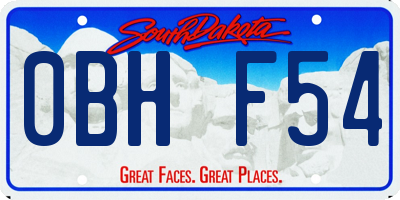 SD license plate 0BHF54