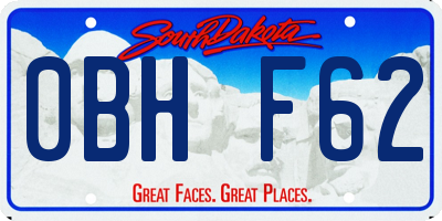 SD license plate 0BHF62