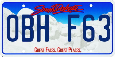SD license plate 0BHF63