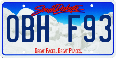 SD license plate 0BHF93