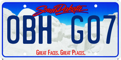 SD license plate 0BHG07