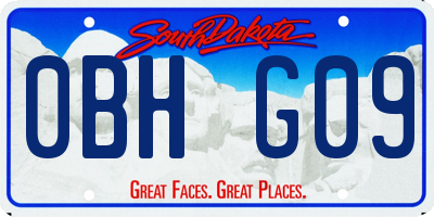 SD license plate 0BHG09
