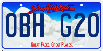 SD license plate 0BHG20