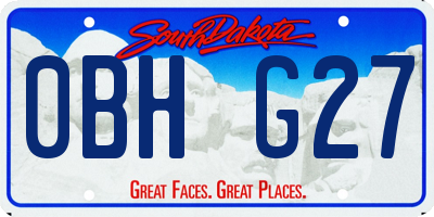 SD license plate 0BHG27
