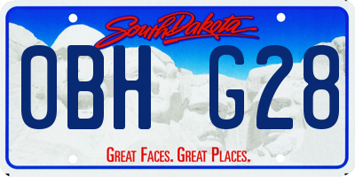 SD license plate 0BHG28