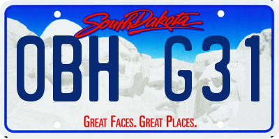 SD license plate 0BHG31