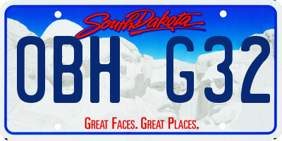 SD license plate 0BHG32