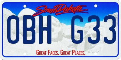 SD license plate 0BHG33