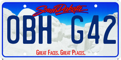 SD license plate 0BHG42
