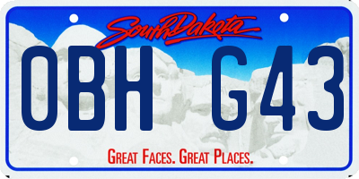 SD license plate 0BHG43