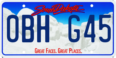 SD license plate 0BHG45