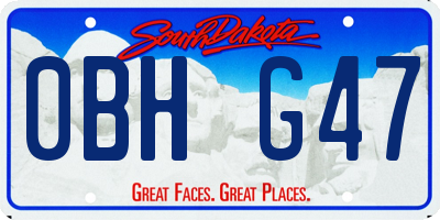 SD license plate 0BHG47